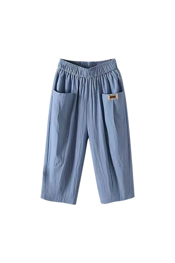 Womens Pants Women Fashion Solid Color Cotton Linen Flax Elastic Beach Leisure Trousers Cropped Shorts Travel pants