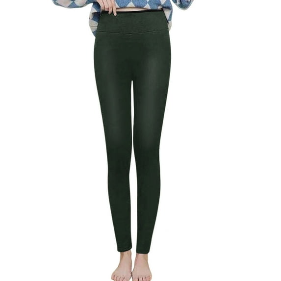 Womens Pants Women Printing Warm Tight Thick Plush Wool Waist Full Length Pants Trousers Leggings