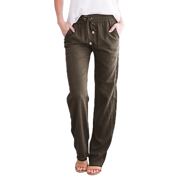 Womens Pants Women'S Casual Solid Cotton And With Pocket Long Travel pants