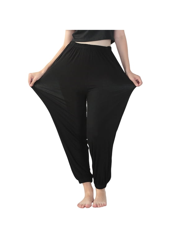 Womens Pants Women Stretchy Plus Size Solid Color Trouser Casual Loose Baggy With Pockets For Yoga Dance Sport Homewear Travel pants