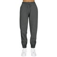 thumbnail image 1 of Womens Pants Women Workout Out Leggings Stretch Waist Button Pocket Yoga Gym Loose Pants Plus Size Wide leg Pants With Pocket for Women, 1 of 7