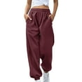 thumbnail image 1 of Womens Pants Women's Bottom Sweatpants No Drawstring Joggers Pants Workout High Waisted Yoga Pants With Pockets, 1 of 7