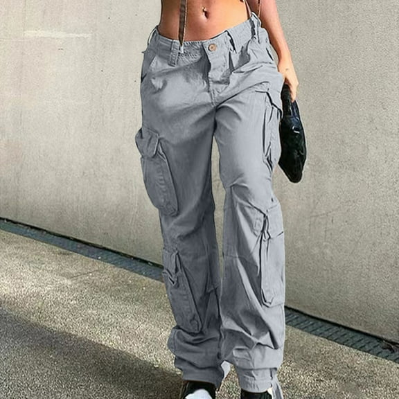 Womens Pants Women's Casual Pants Grey Pants for Women Comfortable Pants for Women for Work Elastic Waist Pants for Women Women Summer Pants