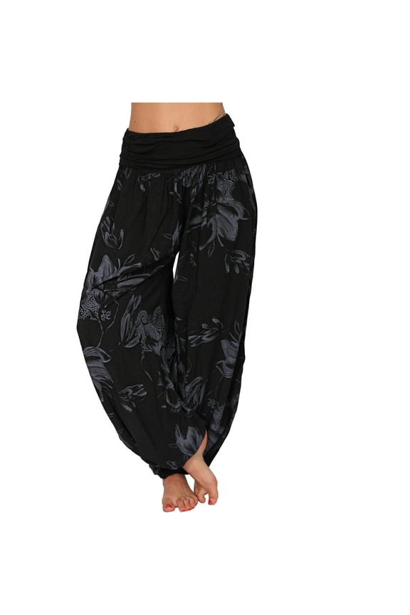 Womens Pants Women's Hippie High Waist Loose Casual Wide Leg Plus Size Women's Trousers Harem Pants