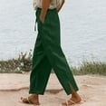 thumbnail image 1 of Womens Pants Women's Summer Long Solid Color Cotton Linen Straight Leg Loose Casual Pants Casual Pants Women, 1 of 6