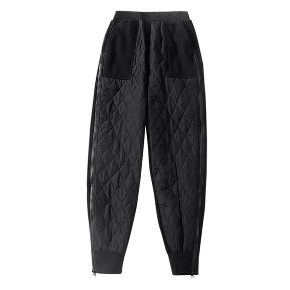 Womens Pants Women's Winter Loose Pockets With Zippered High Waisted Plush And Thick Insulation Cotton Pants