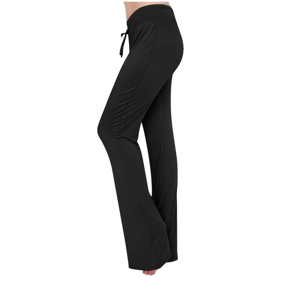 Womens Pants Women's Yoga Wear Drawstring Micro Dance Exercise Yoga Wide Leg Travel pants