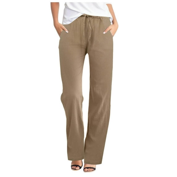 Womens Pants Work Casual Solid Color Loose Fit Harlan Lightweight Wide Leg Cropped Comfortable Breathable Daily Versatile Practical Workouts Leisure Trousers