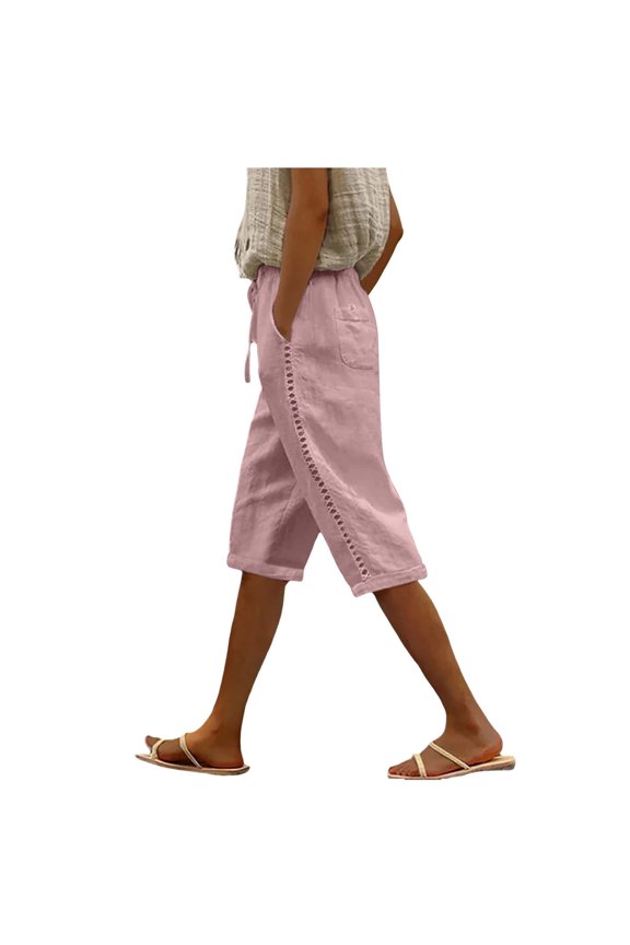 Womens Pants Work Shorts Comfy Loose Beach Shorts Hollow Out Curling Hiking Shorts With Pocket Workouts Leisure Trousers