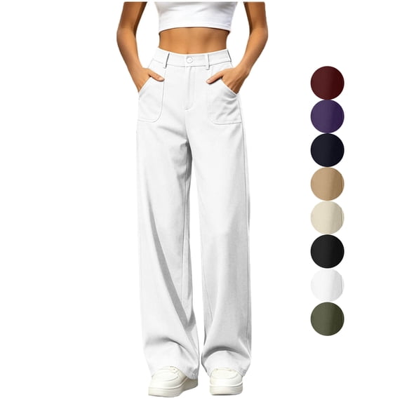 Womens Pants Zeliretfy Women's Dress Work Slacks with Pockets High ...