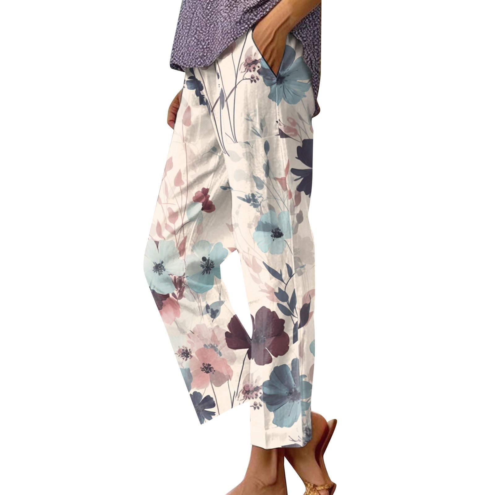 Floral Wide Leg Pants