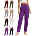 thumbnail image 1 of Womens Pants with Pockets 100% Cotton Fashion Casual High Waist Loose Pants, 1 of 5