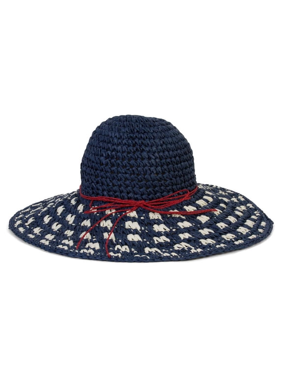 Womens Paper Crotchet Floppy Sun Hat