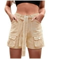 thumbnail image 1 of Womens Paperbag Cargo Shorts,Denim High Waisted Wide Leg Sexy Jean Shorts Stretch Y2k Loose Fit Bermuda Pocket Shorts, 1 of 7