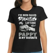 Womens Pappy Is My Favorite Name Funny Grandpa Gift Father's Day T-Shirt Black 2XL
