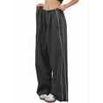 thumbnail image 1 of Womens Parachute Pants Wide Leg Baggy Pants Y2K Elastic Waist Jogger Sweatpants Track Pants Streetwear Dark Gray XL, 1 of 8