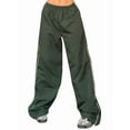 thumbnail image 1 of Womens Parachute Pants Wide Leg Baggy Pants Y2K Elastic Waist Jogger Sweatpants Track Pants Streetwear  Green L, 1 of 8