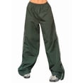 thumbnail image 1 of Womens Parachute Pants Wide Leg Baggy Pants Y2K Elastic Waist Jogger Sweatpants Track Pants Streetwear  Green S, 1 of 8