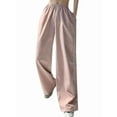 thumbnail image 1 of Womens Parachute Pants Wide Leg Baggy Pants Y2K Elastic Waist Jogger Sweatpants Track Pants Streetwear Pink L, 1 of 7