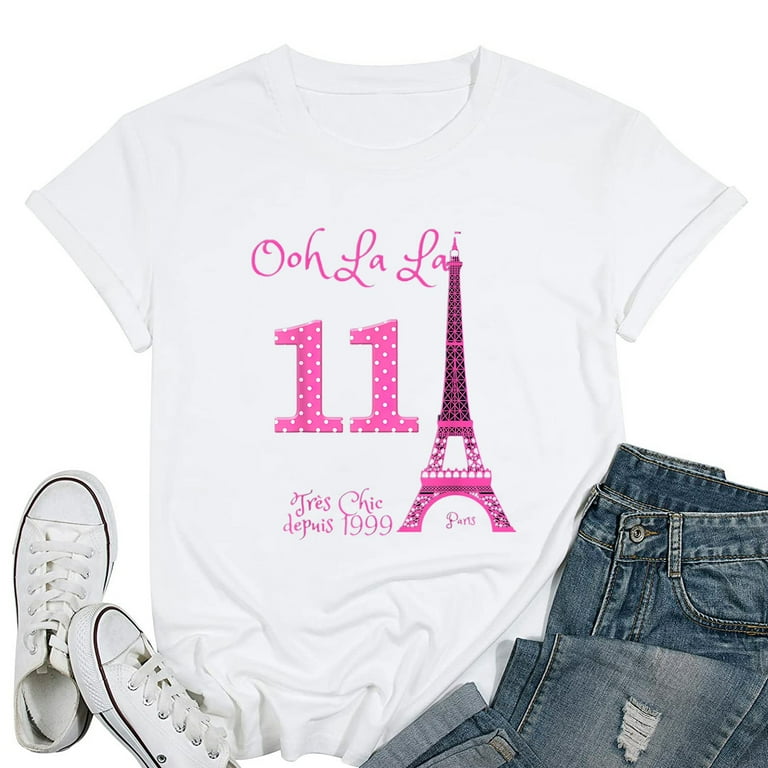 Paris Theme 11th Birthday Shirt For Girls Paris Theme 11th Birthday Shirt For Girls