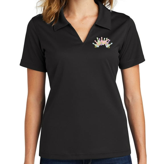 Womens Pastel Bowling Arch Dri-Mesh Polo Shirt, 4XL Black
