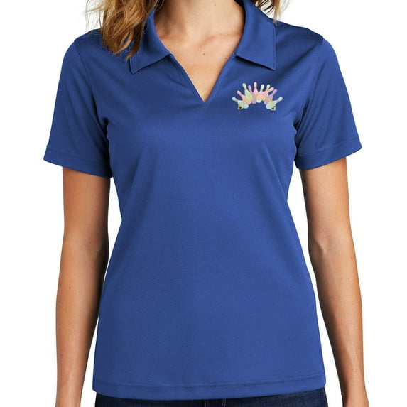 Womens Pastel Bowling Arch Dri-Mesh Polo Shirt, 4XL Royal Blue