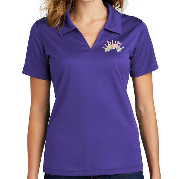 Womens Pastel Bowling Arch Dri-Mesh Polo Shirt, Extra Small Purple