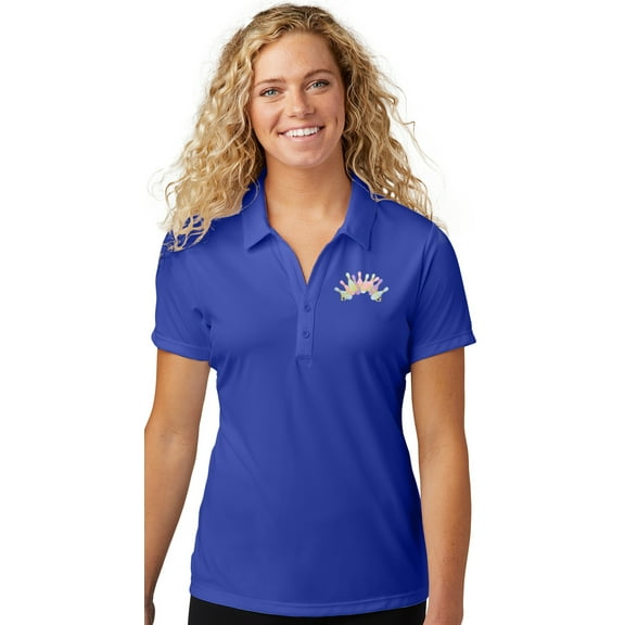 Womens Pastel Bowling Arch Moisture-Wicking Polo Shirt, 4XL True Royal