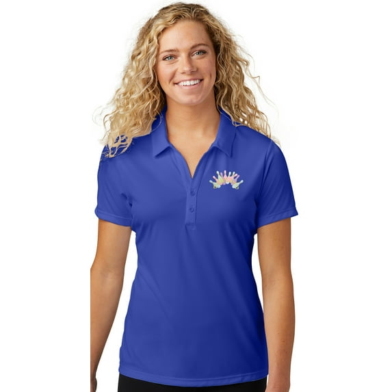 Womens Pastel Bowling Arch Moisture-Wicking Polo Shirt, Extra-Small True Royal