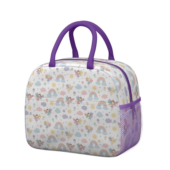Womens Pastel Fairy Rainbow Pattern Lunch Box for Work,Insulated Lunch Bag for Women,Loncheras Para Mujer,Leakproof Adult Lunch Bag for Work,Beach,Travel,Picnic,Camping