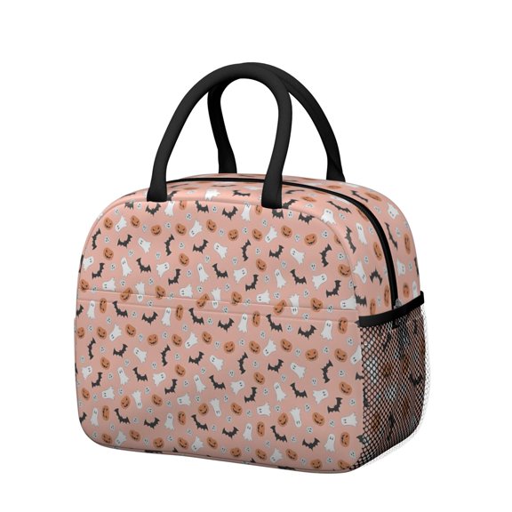 Womens Pastel Halloween Ghosts Pattern Lunch Box for Work,Insulated Lunch Bag for Women,Loncheras Para Mujer,Leakproof Adult Lunch Bag for Work,Beach,Travel,Picnic,Camping