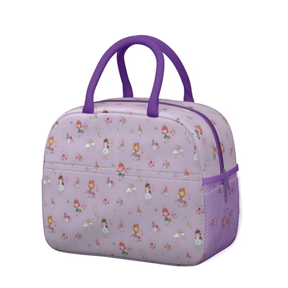 Womens Pastel Princess Castle Pattern Lunch Box for Work,Insulated Lunch Bag for Women,Loncheras Para Mujer,Leakproof Adult Lunch Bag for Work,Beach,Travel,Picnic,Camping