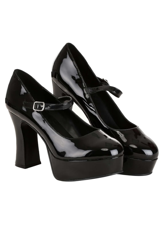 Womens Patent Faux Leather Mary Jane Shoes