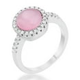 thumbnail image 1 of Womens Patricia 0.3 CT Cubic Zirconia Cats Eye Rhodium Classic Ring, Pink - Size 7, 1 of 1