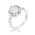 thumbnail image 1 of Womens Patricia 0.3 CT Cubic Zirconia Cats Eye Rhodium Classic Ring, White - Size 5, 1 of 1