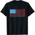 thumbnail image 1 of Womens Patriotic Golf Shirt - Usa Flag Golf Clubs & Golf Balls Tee Black Small, 1 of 5