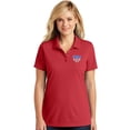 thumbnail image 1 of Womens Patriotic Heart USA Flag Patch Moisture-Wicking Polo Shirt, Small Rich Red, 1 of 5