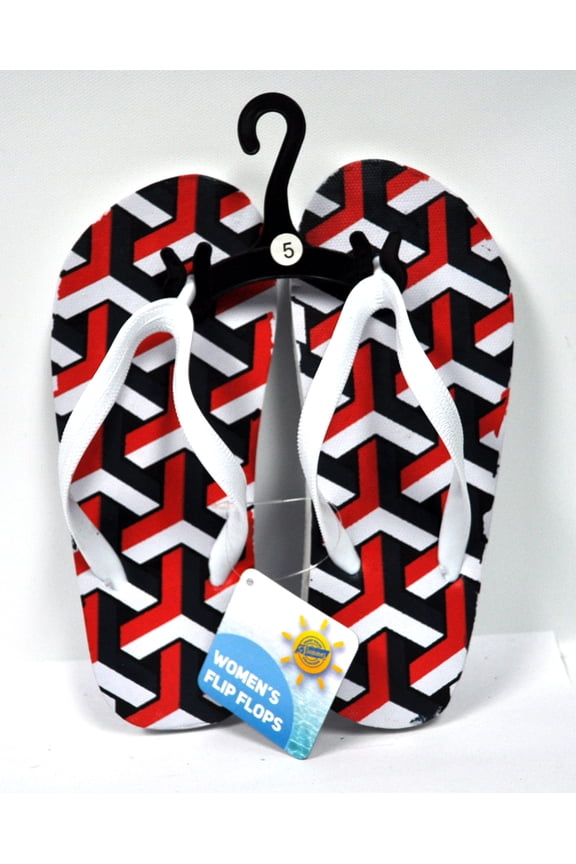 Womens Patterned Flip Flops Size 5