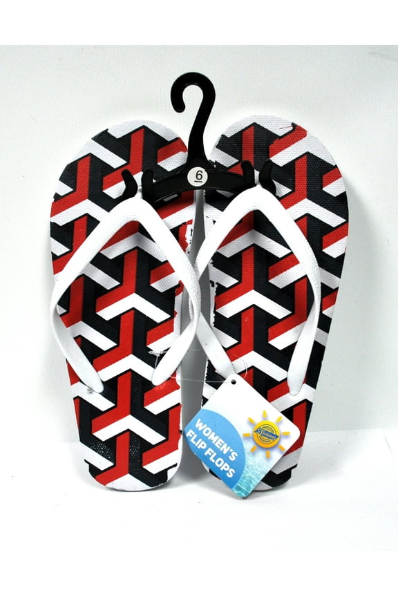 Womens Patterned Flip Flops Size 6