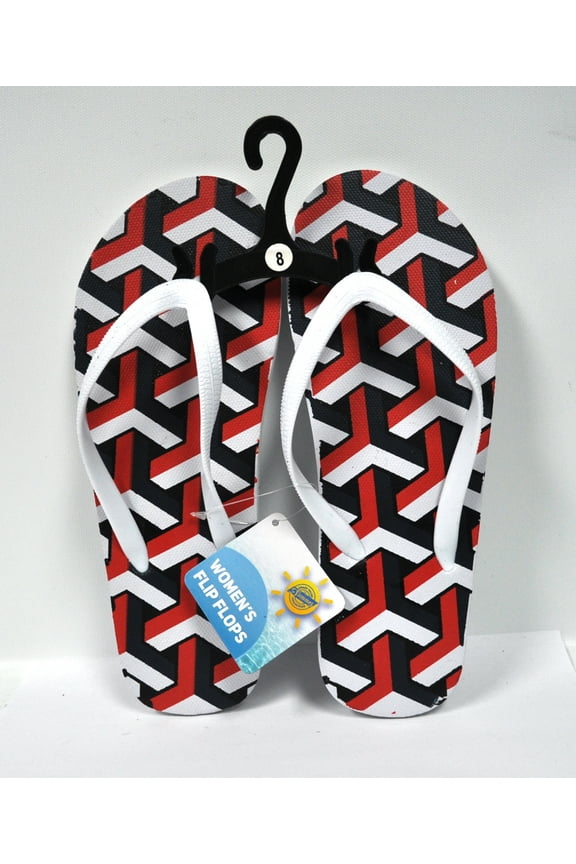 Womens Patterned Flip Flops Size 8