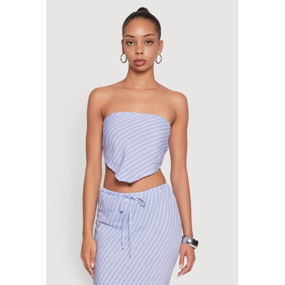 Womens Patterned Hanky Hem Tube Top