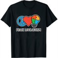 thumbnail image 1 of Womens Peace Love Autism Awareness Autistic Children Mom Graphic Premium T-Shirt Black X-Large, 1 of 5
