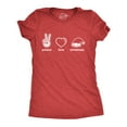 thumbnail image 1 of Womens Peace Love Christmas T Shirt Funny Holiday Xmas Party Graphic Novelty Tee Womens Graphic Tees, 1 of 7