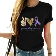 Womens Peace - Love - Cure Lupus Awareness Gift T-Shirt Black