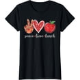 thumbnail image 1 of Womens Peace Love Lunch Funny Lunch Lady Gifts T-Shirt, 1 of 3