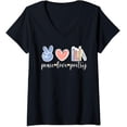 thumbnail image 1 of Womens Peace Love Poetry Poet Poetry Lover Poem Writer V-Neck T-Shirt, 1 of 3