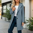 thumbnail image 1 of Womens Peacoat Single- Trench Coats Loose Long Hooded Jacket (Blue XXL), 1 of 5