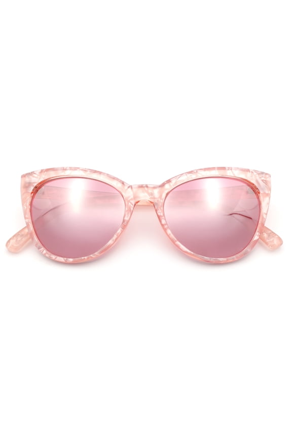Womens Pearl Color Cat Eye Sunglasses All Pink