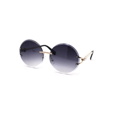 SA106 Double Rim Glitter Wizard Circle Lens Round Sunglasses - UV400 - Multi-Color