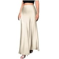 thumbnail image 1 of Womens Pencil Plain Maxi Long Skirt for Women Faux Satin Silk Lounge Skort 2025 Clothing Country Concert Y2K, 1 of 7